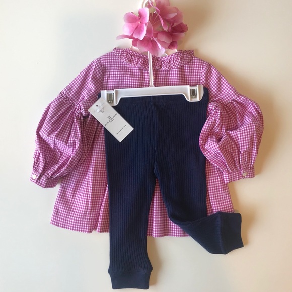 Ralph Lauren plaid puff sleeve dress w/ leggings. - Picture 3 of 3